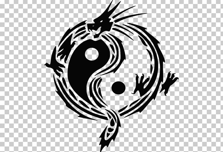 Yin And Yang Chinese Dragon Graphics PNG, Clipart, Art, Artwork, Black And White, Chinese Dragon, Circle Free PNG Download