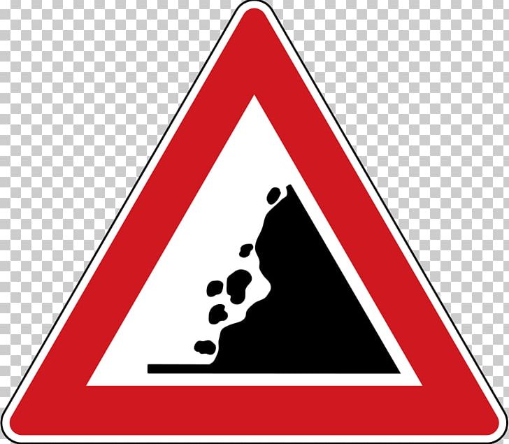 Warning Sign Traffic Sign Rockfall PNG, Clipart, Angle, Area, Hazard, Landslide, Line Free PNG Download