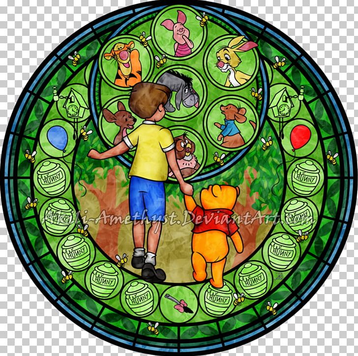 Stained Glass Window Winnie-the-Pooh PNG, Clipart, Art, Christopher Robin, Circle, Deviantart, Glass Free PNG Download