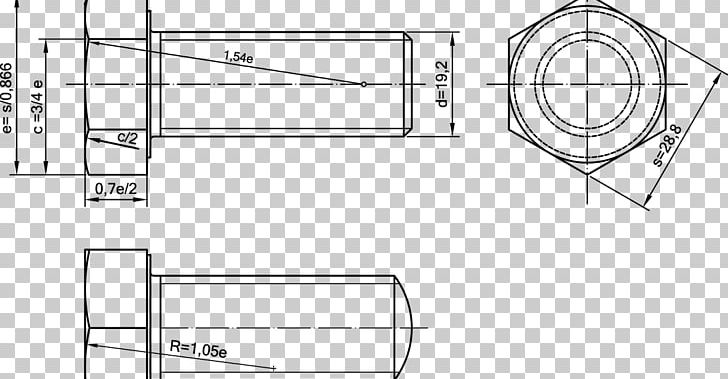 Technical Drawing Screw Dibujo Industrial Engineering PNG, Clipart, Angle, Area, Artwork, Black And White, Bolt Free PNG Download