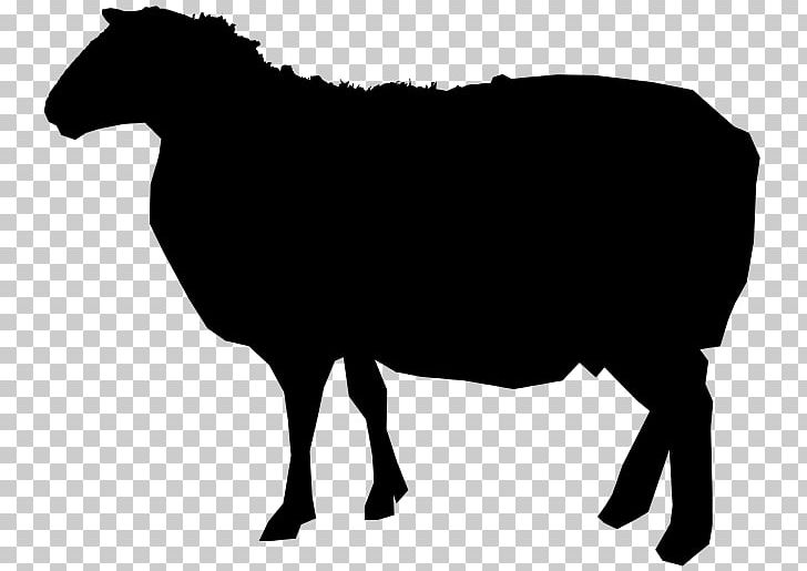 Sheep Cattle Silhouette PNG, Clipart, Animals, Black And White, Black Sheep, Cattle, Cattle Like Mammal Free PNG Download