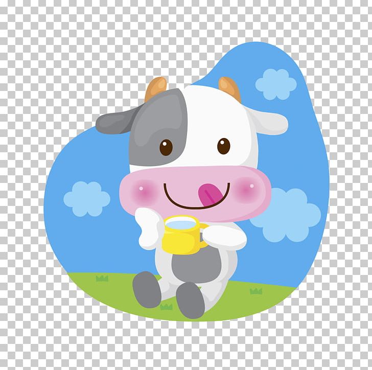 Cattle Calf PNG, Clipart, Animals, Blue, Blue Sky, Cartoon, Clouds Free PNG Download