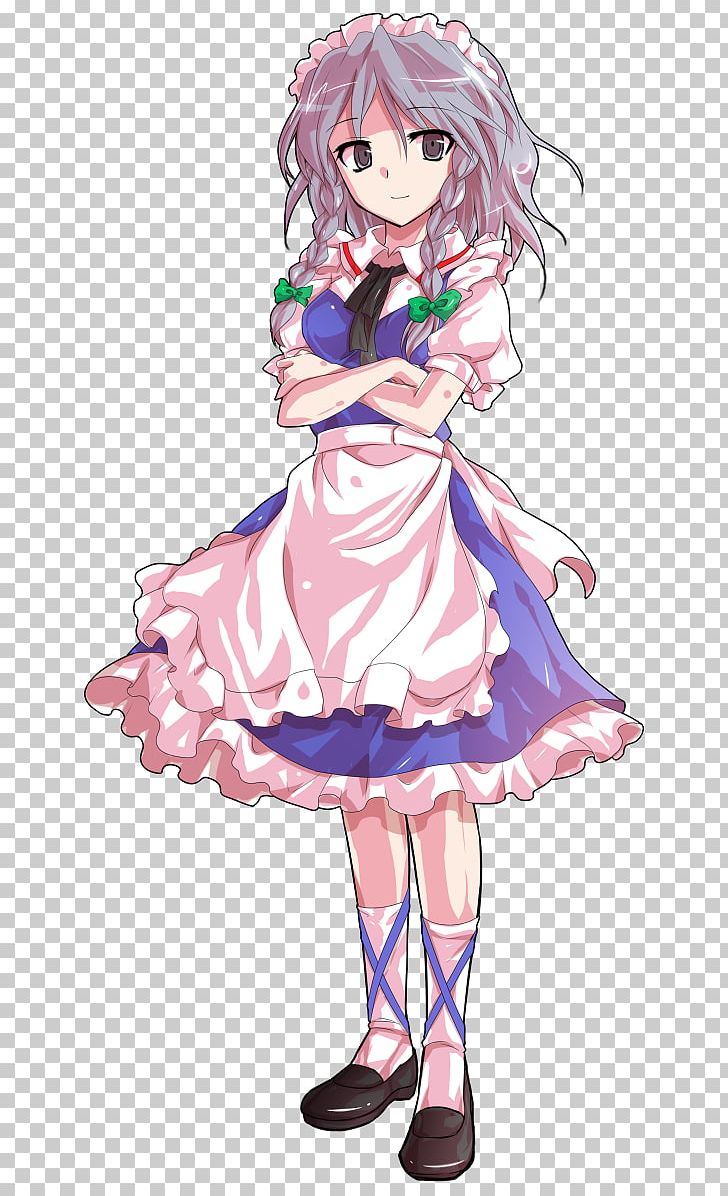 Touhou Project Sakuya Izayoi Music Video Character PNG, Clipart, Anime, Artwork, Black Hair, Braid, Brown Free PNG Download