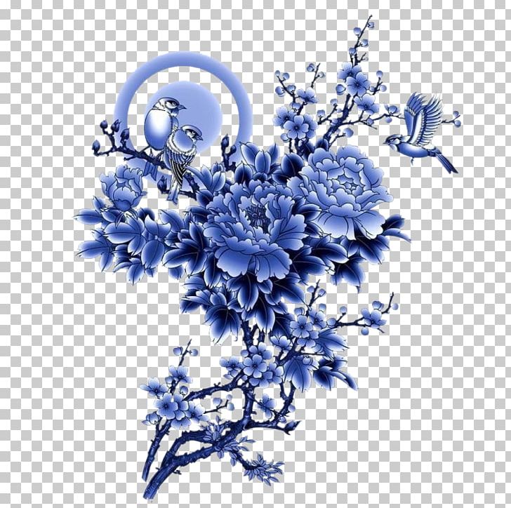 Blue And White Pottery Motif Graphic Design Chinoiserie PNG, Clipart, Art, Blossom, Blue, Blue And White Pottery, Branch Free PNG Download