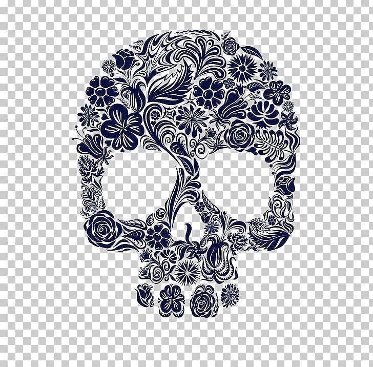 IPhone 5s T-shirt Skull Flower Clothing PNG, Clipart, Apple Music, Blue Abstract, Blue Background, Blue Flower, Cartoon Free PNG Download