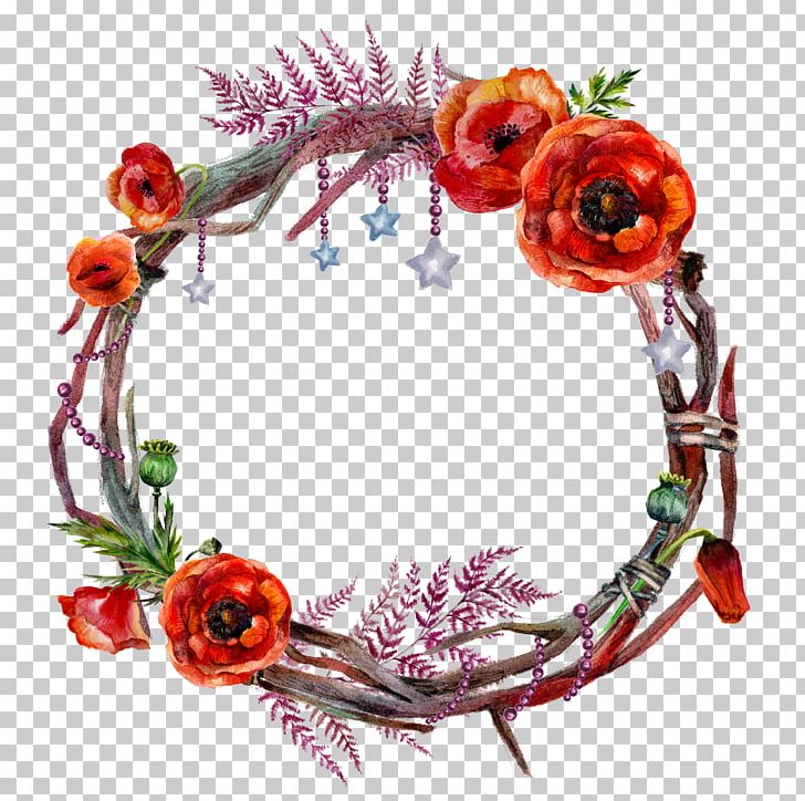 Wreath Flower Garland Poppy PNG, Clipart, Artificial Flower, Cartoon, Cut Flowers, Decor, Drawing Free PNG Download