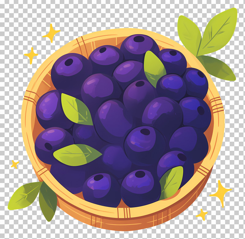 Blueberries - Basket Of Fresh Blueberries PNG
