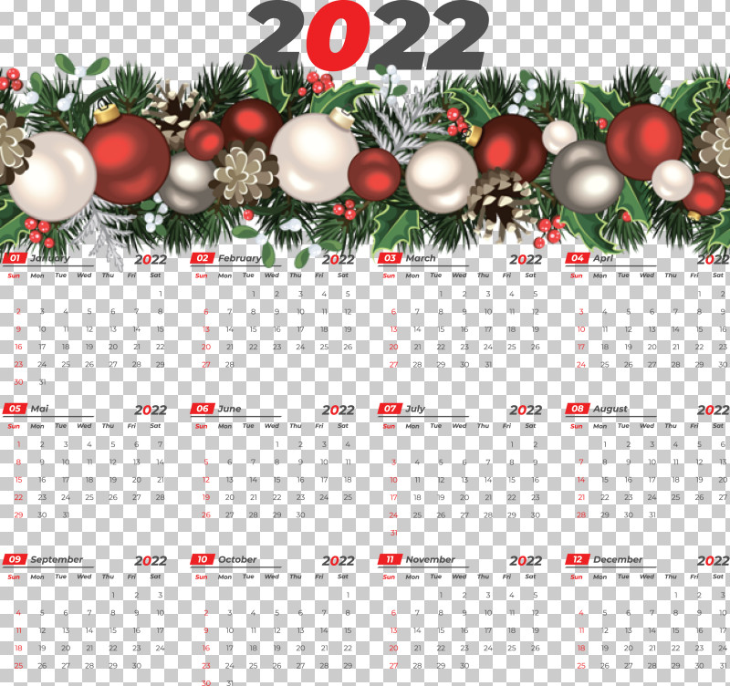 Christmas 2022 Calendar 2022 Printable Yearly Calendar 2022 Calendar Png, Clipart, Candy Cane,  Christmas Day, Christmas Gift, Christmas Graphics,