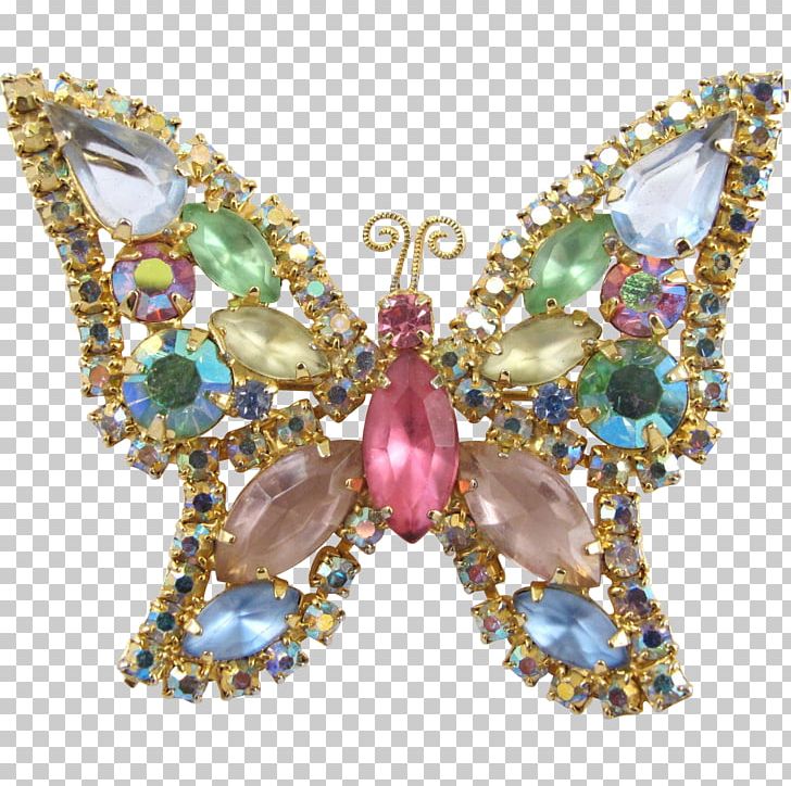 Butterfly Brooch Earring Imitation Gemstones & Rhinestones PNG, Clipart, Antique, Brooch, Butterfly, Costume Jewelry, Earring Free PNG Download
