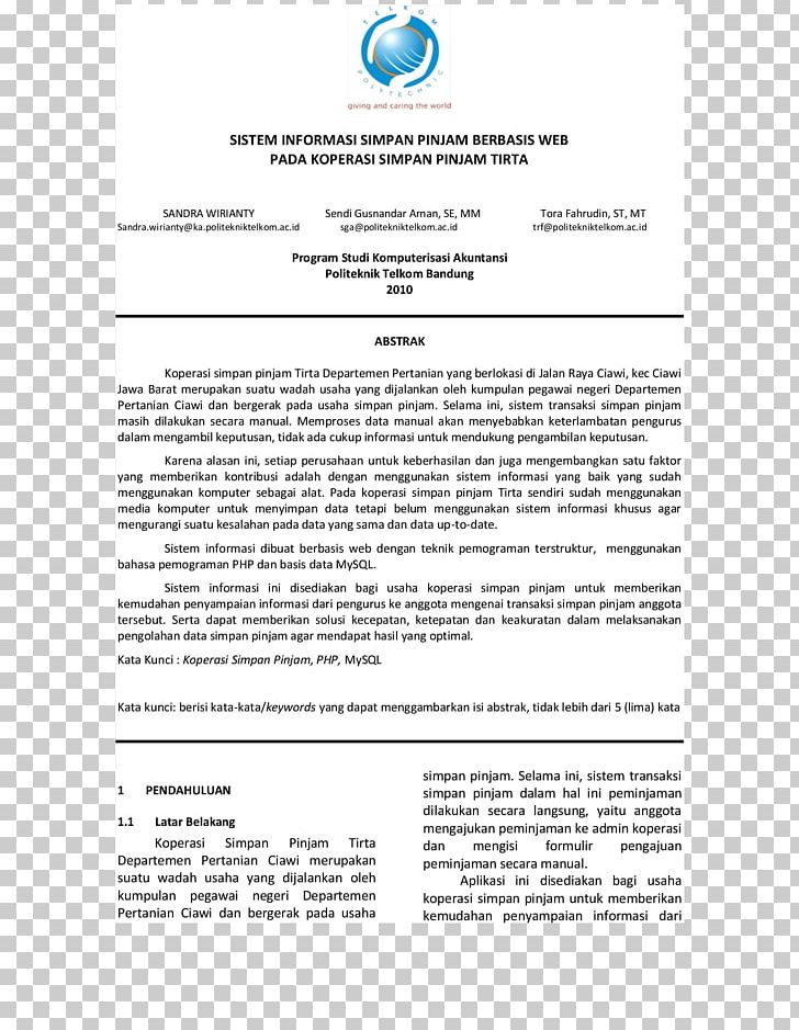 Document Telkom Polytechnic Building LINE Territory PNG, Clipart, Area, Building, Document, Jurnal, Line Free PNG Download