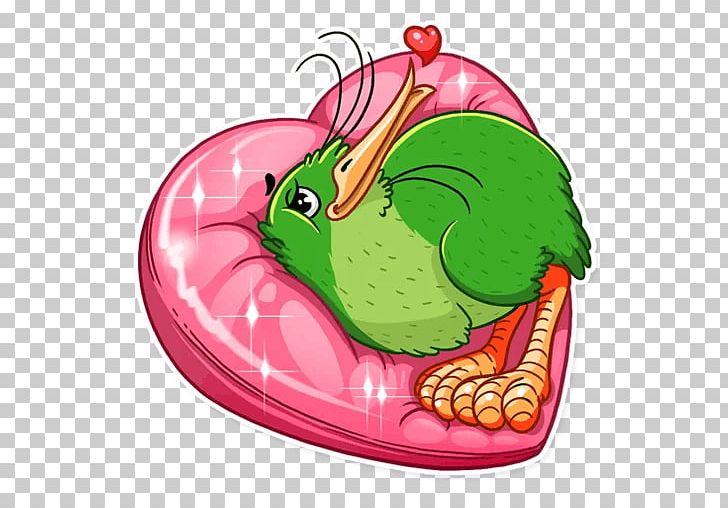 Sticker Qiwi Telegram Fruit PNG, Clipart, Amphibian, Beak, Bird, Character, Chicken Free PNG Download