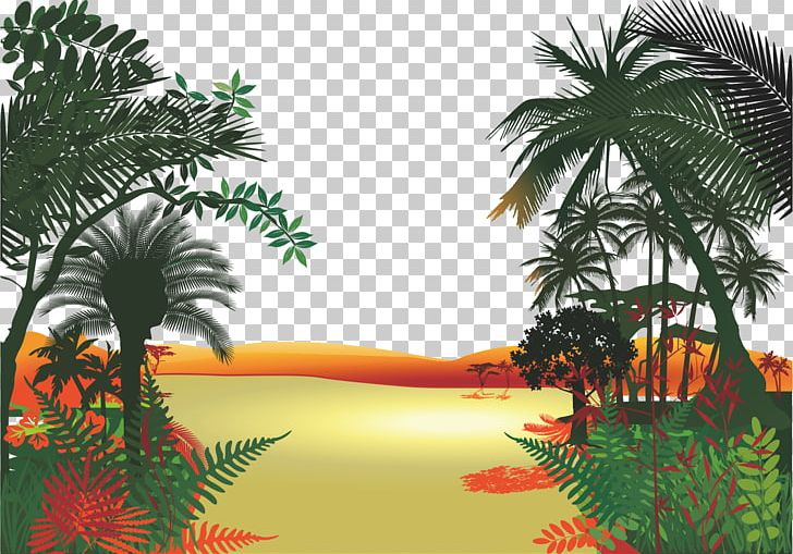 Jungle Cartoon PNG, Clipart, Arecaceae, Arecales, Computer Wallpaper, Date Palm, Desktop Wallpaper Free PNG Download