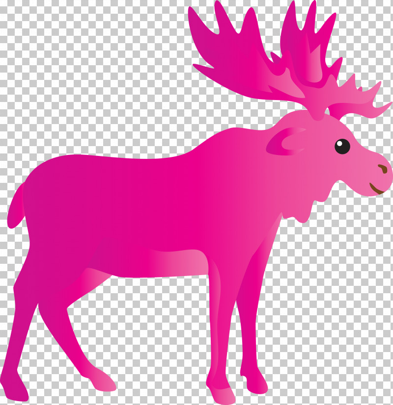 Reindeer PNG, Clipart, Animal Figure, Cartoon, Deer, Magenta, Moose Free PNG Download