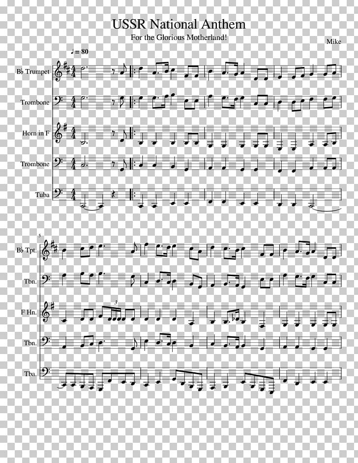Sheet Music The Star Spangled Banner Trumpet State Anthem Of The