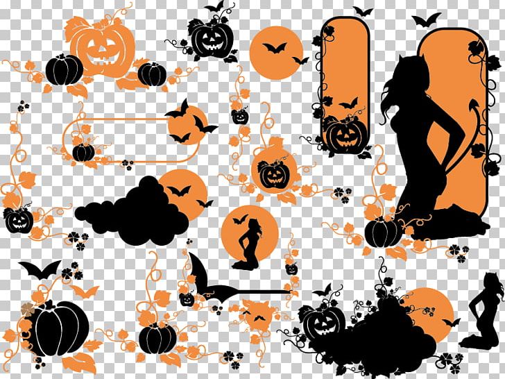 Halloween Pumpkin Ghost Silhouette Vine PNG, Clipart, Boszorkxe1ny, Communication, Creativ, Creative Background, Creative Graphics Free PNG Download