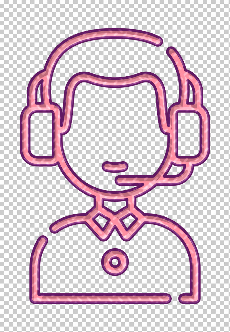 Customer Service Agent Icon Support Icon Contact Comunication Icon PNG, Clipart, Contact Comunication Icon, Customer Service Agent Icon, Line Art, Magenta, Pink Free PNG Download