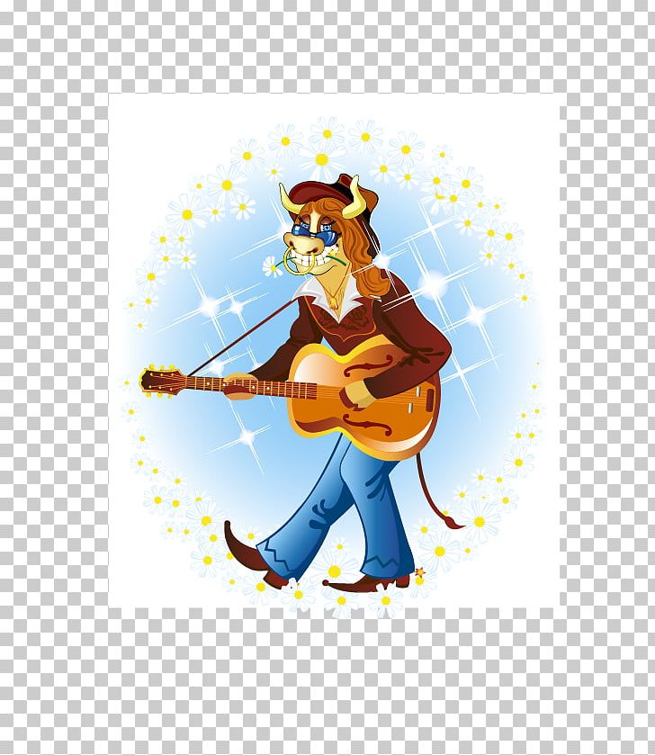 Cattle Guitarist PNG, Clipart, Cartoon, Cattle, Cow, Cow Vector, Fashion Free PNG Download