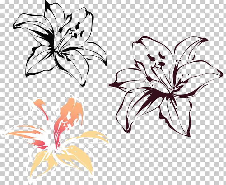 Lilium Drawing Painting PNG, Clipart, Art, Artwork, Baishou, Black And White, Chinoiserie Free PNG Download