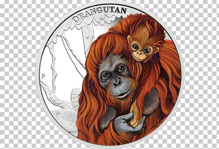 Orangutan Perth Mint Silver Coin Silver Coin PNG, Clipart, Animals, Australian Silver Kookaburra, Big Cats, Carnivoran, Coin Free PNG Download