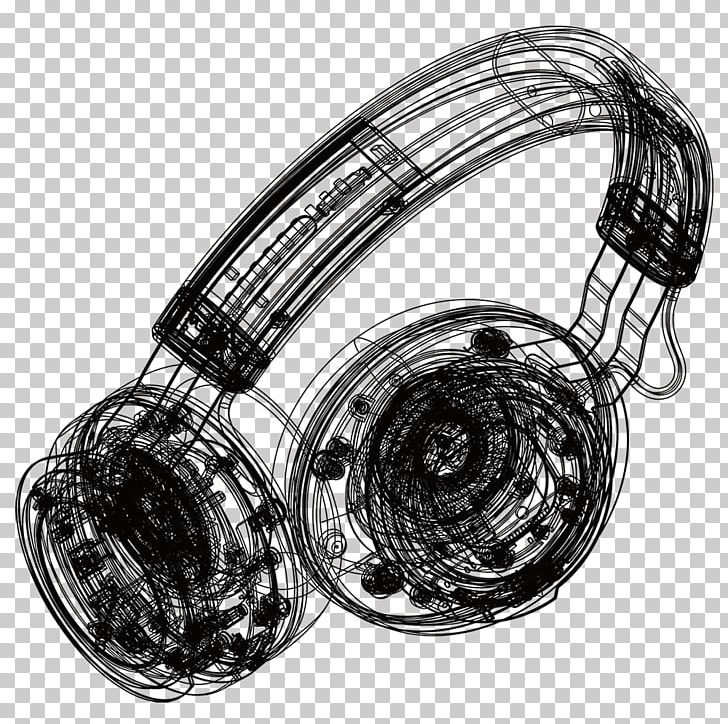 Headphones Product Design Illustration Headset PNG, Clipart, Audio, Audio Equipment, Black And White, Computer Software, Concept Art Free PNG Download
