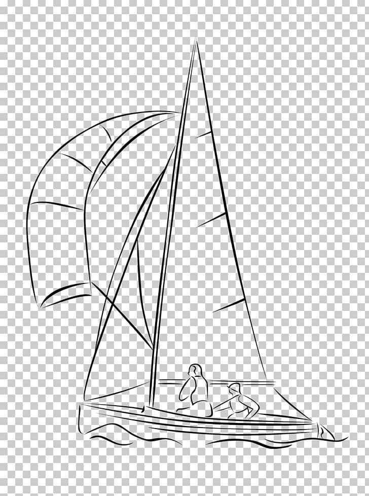 Sailing Sailboat PNG, Clipart, Angle, Area, Artwork, Black And White, Boat Free PNG Download