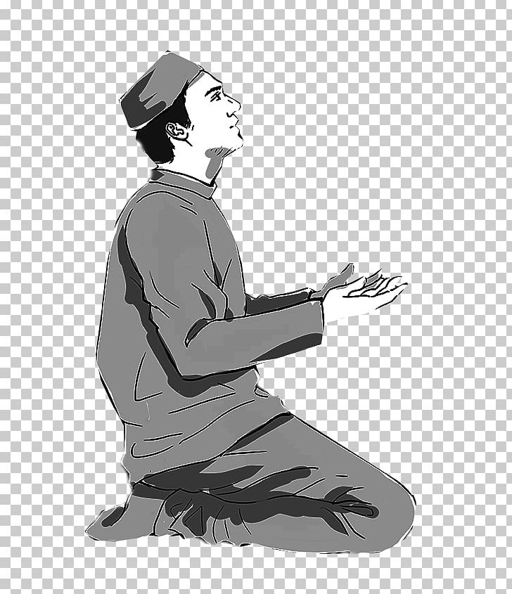 Salah Prayer Painting Headgear PNG, Clipart, Arm, Art, Black, Black And White, Child Free PNG Download