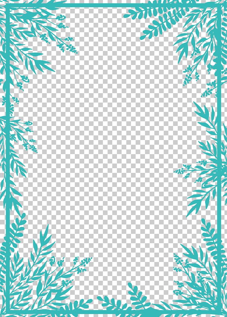 Small Fresh Green Branches Border PNG, Clipart, Aqua, Area, Black And White, Blue, Border Free PNG Download