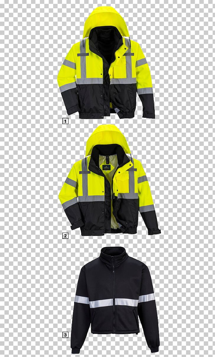 High-visibility Clothing Jacket Sleeve T-shirt Portwest PNG, Clipart, Brand, Clothing, Coat, Flight Jacket, Heavy Bomber Free PNG Download