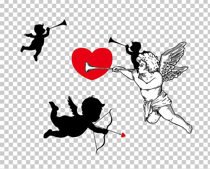 Cupid And Psyche Silhouette PNG, Clipart, Angel, Angels, Angel Vector, Angel Wing, Angel Wings Free PNG Download