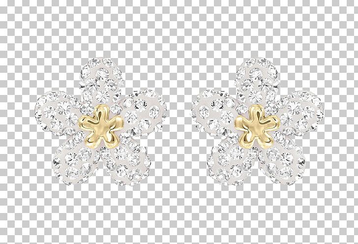 Earring Swarovski AG Flower Crystal Gold PNG, Clipart, Bling Bling, Body Jewelry, Diamond, Ear, Fashion Free PNG Download