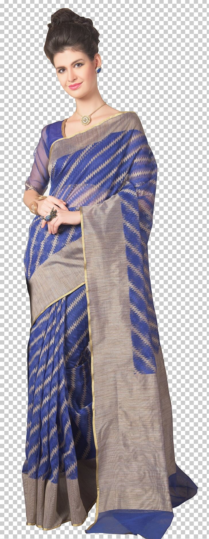 Silk Zari Blue Handloom Saree Sari PNG, Clipart, Blue, Churidar, Clothing, Cobalt Blue, Day Dress Free PNG Download