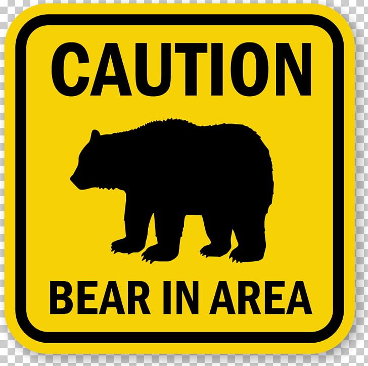 Warning Sign Bear Hazard Safety PNG, Clipart, Animals, Area, Bear, Brand, Carnivoran Free PNG Download