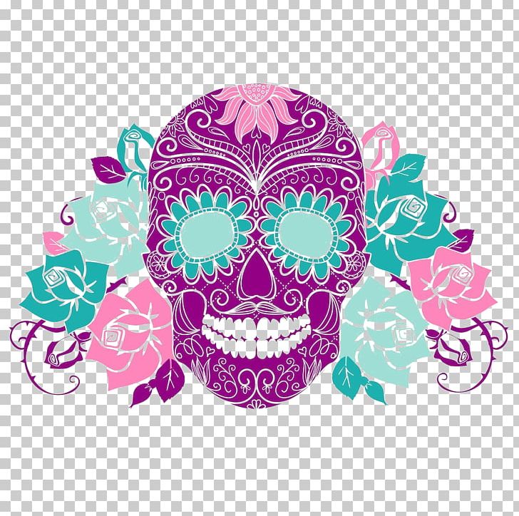 Skull Graphic Design Text Day Of The Dead Illustration PNG, Clipart, Art, Bone, Circle, Color, Day Of The Dead Free PNG Download