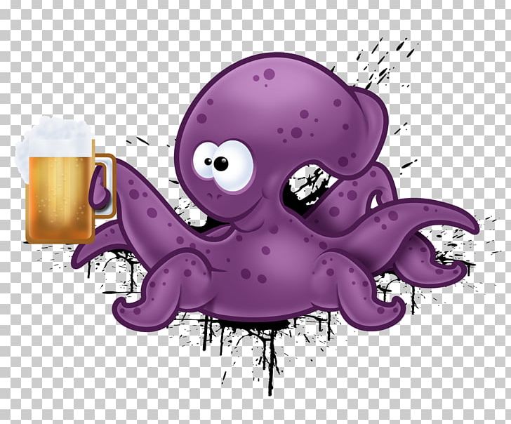 Octopus Beer Post Cards Wedding Invitation Greeting & Note Cards PNG, Clipart, Alcoholic Drink, Animasyon, Art, Beer, Cartoon Free PNG Download
