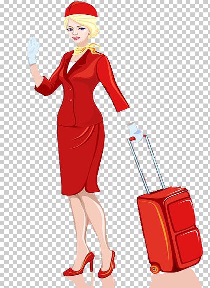 Airplane Flight Attendant Suitcase Illustration PNG, Clipart, Attendants, Baggage, Clip Art, Drop, Drop Down Free PNG Download