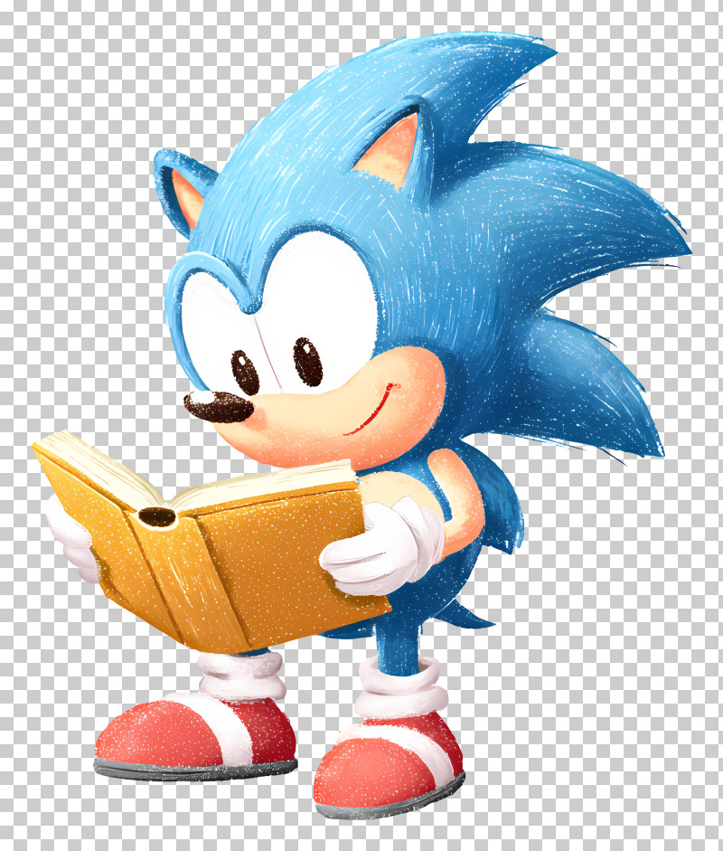 Sonic The Hedgehog Reading - Blue Hedgehog Reading A Book PNG