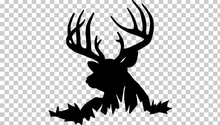 Deer Wall Decal Sticker Hunting PNG, Clipart, Animals, Antler, Black, Black And White, Branch Free PNG Download