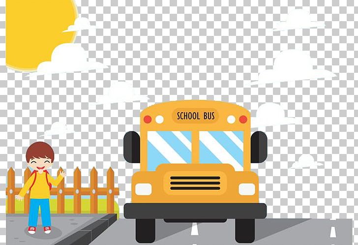 School Bus Yellow Flat Design PNG, Clipart, Back To School, Brand, Bus, Bus Stop, Cartoon Free PNG Download