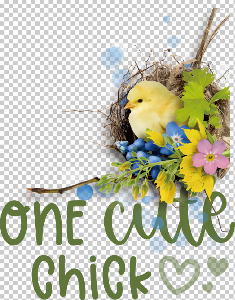 One Cute Chick Easter Day Happy Easter PNG, Clipart, Biology, Birds, Cut Flowers, Easter Day, Floral Design Free PNG Download