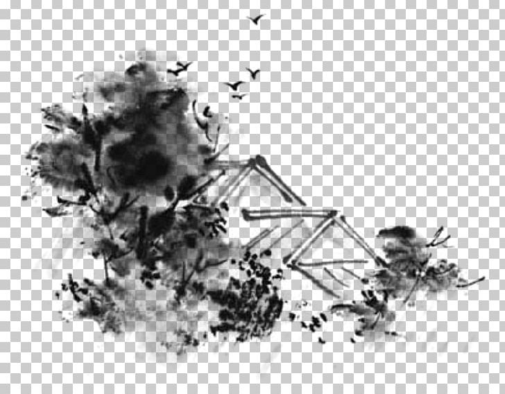 Ink Wash Painting Watercolor Painting Drawing PNG, Clipart, Art, Artwork, Black And White, Branch, Chinese Painting Free PNG Download