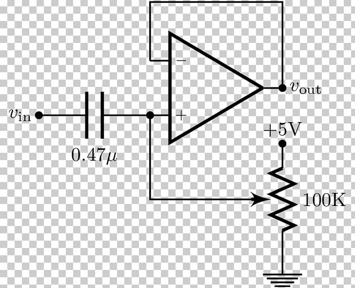 Operational Amplifier Electronic Circuit PH Meter Triangle Wave PNG, Clipart, Angle, Area, Black And White, Capacitor, Circle Free PNG Download