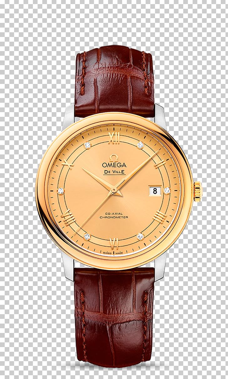 Omega Speedmaster Omega SA OMEGA De Ville Prestige Co-Axial Coaxial Escapement Watch PNG, Clipart, Accessories, Automatic , Brown, Chronometer Watch, Metal Free PNG Download