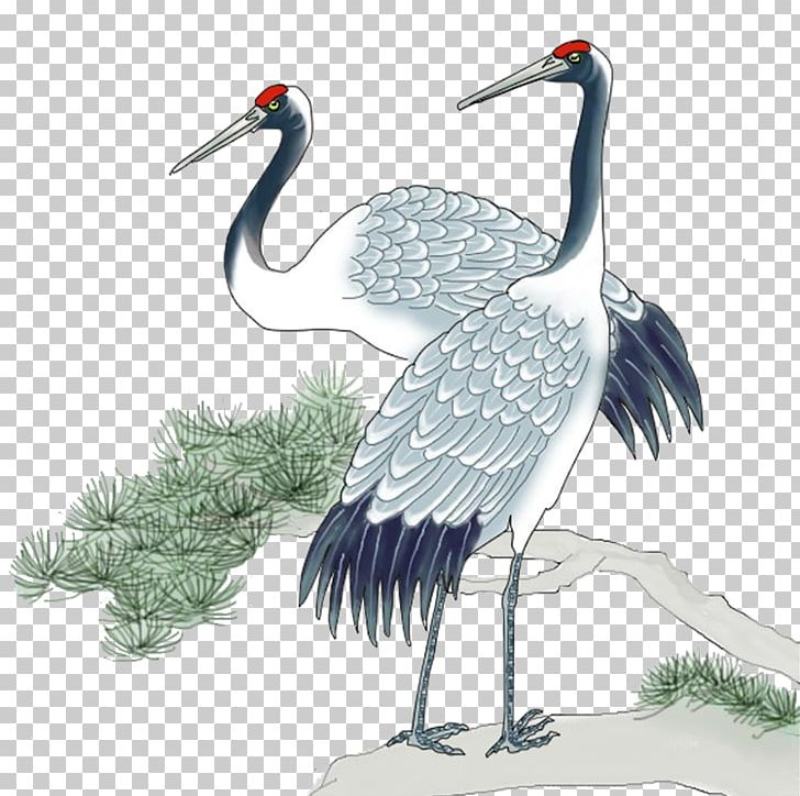 Red-crowned Crane Bird Chinese Painting Gongbi PNG, Clipart, Art, Beak, Bird, Birdandflower Painting, Calligraphy Free PNG Download