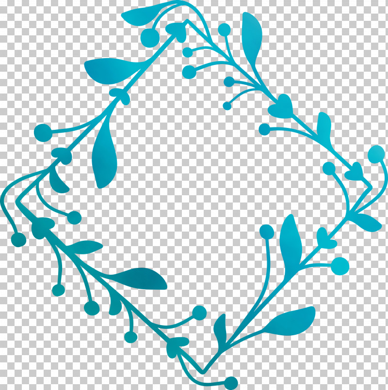 Turquoise Aqua Branch PNG, Clipart, Aqua, Branch, Flourish Frame, Flower Frame, Paint Free PNG Download