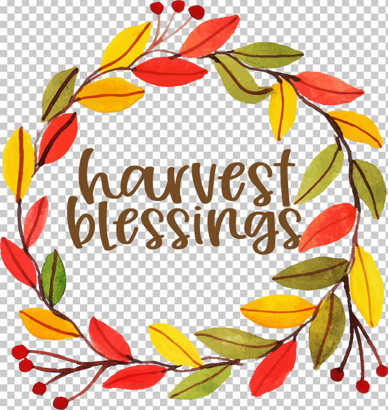 Harvest Blessings Thanksgiving Autumn PNG, Clipart, Autumn, Cartoon, Clip Art For Fall, Drawing, Floral Design Free PNG Download
