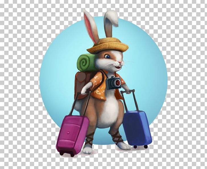 Travel Rabbit Suitcase Illustration PNG, Clipart, Art, Backpacking, Cartoon, Deviantart, Digital Painting Free PNG Download