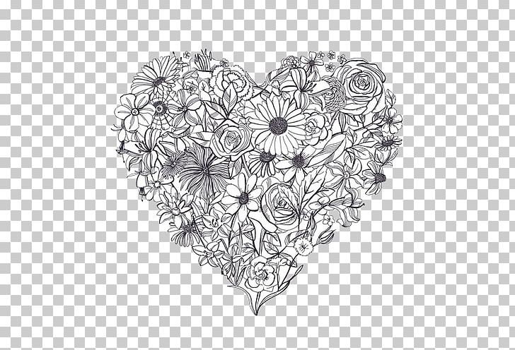 Drawing Black And White Flower PNG, Clipart, Black And White, Boho, Circle, Color, Coloring Book Free PNG Download