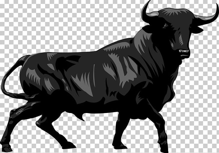 Charging Bull Wall Street Illustration PNG, Clipart, Animal, Animals, Background Black, Black And White, Black Background Free PNG Download