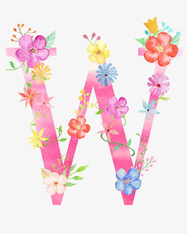 Flowers Letter W PNG, Clipart, Decorate, Decoration, Diagram, Flower, Flowers Clipart Free PNG Download