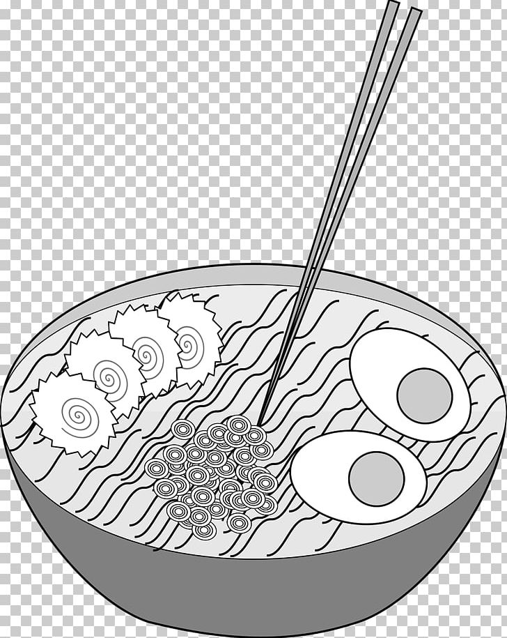 Ramen Black And White Japanese Cuisine Noodle Zhajiangmian PNG, Clipart, Black And White, Broth, Circle, Cookware And Bakeware, Drawing Free PNG Download